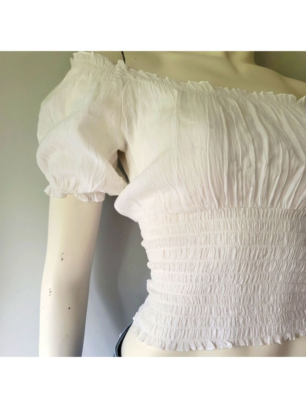 Venus White Cotton Crop Top